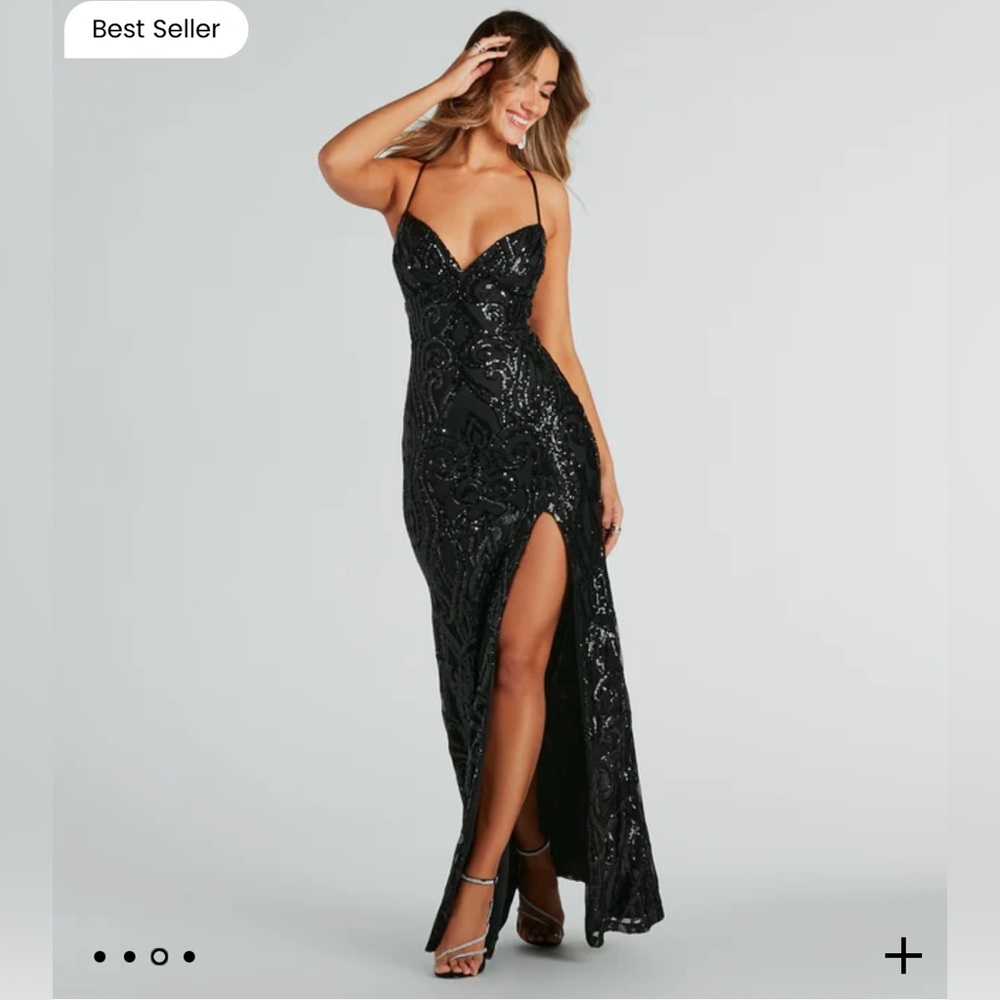 Windsor Black Sequin Prom Dress
